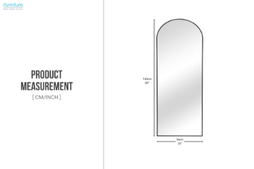 Picture of 339-025 H65" Black Arch Aluminum Alloy Stand Mirror