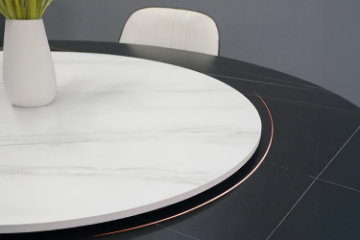 Picture of NOAM D31.5" Round Sintered Stone Lazy Susan Turntable (White)