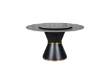 Picture of ORBIT 53" Round Black Sintered Stone Dining Table with Lazy Susan