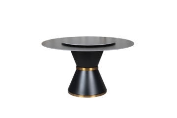 Picture of ORBIT 53" Round Black Sintered Stone Dining Table with Lazy Susan