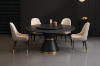 Picture of ORBIT 53" Round Black Sintered Stone Dining Table with Lazy Susan