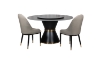 Picture of ORBIT 53" Round Rotating Sintered Stone Top Dining Set (Black Top) - 5PC