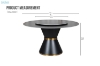 Picture of ORBIT 53" Round Rotating Sintered Stone Top Dining Set (Black Top) - 7PC