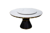 Picture of ORBIT 59" Round Rotating Sintered Stone Top Dining Set (White Top) - 5PC