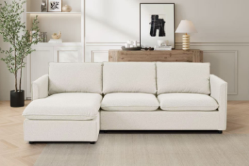 Picture of BENDON Fabric Sectional Sofa (Off White) - Chaise Facing Left	