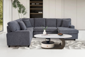 Picture of  LORINA Fabric U-shape Sectional Sofa - Chaise Facing Left