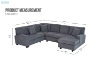 Picture of  LORINA Fabric U-shape Sectional Sofa - Chaise Facing Left