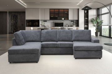 Picture of WILLIAM Sectional Sofa with Ottoman - Chaise Facing Right