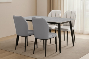 Picture of MIKASA 47" Sintered Stone Top 5PC Dining Set (Grey Table)