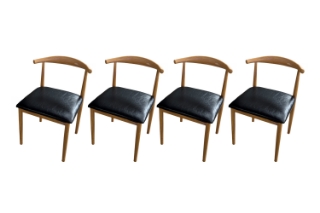Picture of HORN Metal Frame Dining Chair with Black Cushion - 4 Chairs in 1 Carton