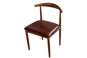 Picture of HORN Metal Frame Dining Chair with Brown Cushion