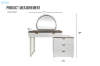 Picture of THIAGO 5-Drawer Tray Top Dressing Table with LED Mirror