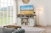Picture of KARO 58" Farmhouse Tall TV Stand with Sliding Barn Doors and Built-in Power Strip