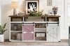 Picture of KARO 58" Farmhouse Tall TV Stand with Sliding Barn Doors and Built-in Power Strip