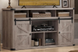Picture of VERO 70" Farmhouse Tall TV Stand with Sliding Barn Doors and Built-in Power Strip