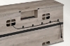 Picture of VERO 70" Farmhouse Tall TV Stand with Sliding Barn Doors and Built-in Power Strip