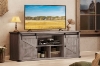 Picture of VERO 70" Farmhouse TV Stand with Sliding Barn Doors and Built-in Power Strip