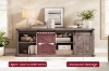 Picture of VERO 70" Farmhouse TV Stand with Sliding Barn Doors and Built-in Power Strip