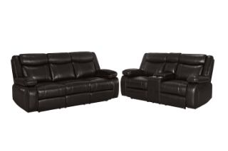 Picture of ZENO Power Reclining Sofa Range - Loveseat + Sofa Set
