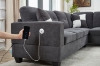 Picture of NEBULA Pro Sectional Sofa with Storage Ottoman & Drop-Down Console & USB & Type-C Port (Dark Grey)