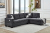 Picture of NEBULA Pro Sectional Sofa with Storage Ottoman & Drop-Down Console & USB & Type-C Port (Dark Grey)