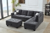 Picture of NEBULA Pro Sectional Sofa with Storage Ottoman & Drop-Down Console & USB & Type-C Port (Dark Grey)