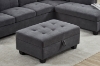 Picture of NEBULA Pro Sectional Sofa with Storage Ottoman & Drop-Down Console & USB & Type-C Port (Dark Grey)