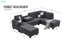 Picture of NEBULA Pro Sectional Sofa with Storage Ottoman (Dark Grey) - Chaise Facing Right