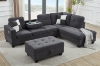 Picture of NEBULA Pro Sectional Sofa with Storage Ottoman (Dark Grey) - Chaise Facing Right