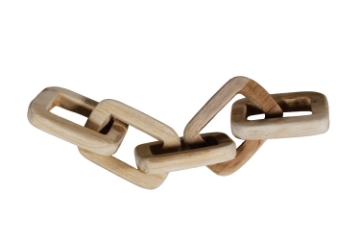 Picture of 655-016 Teak Wood Rectangular 5-Chain Decorative Sculpture (27.5"x5.5")