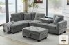 Picture of NEBULA Pro Sectional Sofa with Storage Ottoman & Drop-Down Console & USB & Type-C Port (Misty Grey)