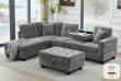 Picture of NEBULA Pro Sectional Sofa with Storage Ottoman & Drop-Down Console & USB & Type-C Port (Misty Grey)