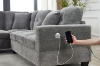 Picture of NEBULA Pro Sectional Sofa with Storage Ottoman & Drop-Down Console & USB & Type-C Port (Misty Grey)