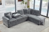 Picture of NEBULA Pro Sectional Sofa with Storage Ottoman & Drop-Down Console & USB & Type-C Port (Misty Grey)
