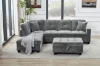 Picture of NEBULA Pro Sectional Sofa with Storage Ottoman & Drop-Down Console & USB & Type-C Port (Misty Grey)