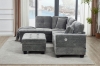 Picture of NEBULA Pro Sectional Sofa with Storage Ottoman & Drop-Down Console & USB & Type-C Port (Misty Grey)