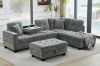 Picture of  NEBULA Pro Sectional Sofa with Storage Ottoman (Misty Grey) - Chaise Facing Right