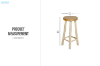 Picture of KOEN H29.5" Teak Wood Bar Stool