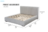 Picture of HILLSDALE Fabric Bed Frame in Queen/Eastern King Sizes(Grey)
