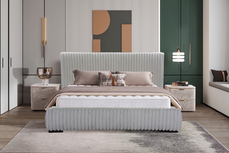 Picture of HILLSDALE Fabric Bed Frame(Grey) - Queen