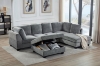 Picture of LIBERTY Premium Sectional Sofa (Light Grey) - Chaise Facing Left with Storage Ottoman
