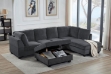 Picture of LIBERTY Premium Sectional Sofa (Dark Grey) - Chaise Facing Right with Storage Ottoman