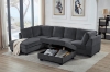 Picture of LIBERTY Premium Sectional Sofa (Dark Grey) - Chaise Facing Left with Storage Ottoman
