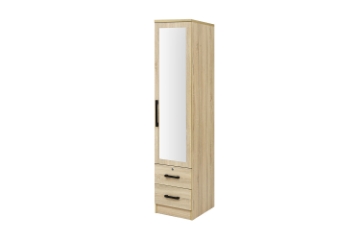 Picture of BESTA Wall Solution Modular Wardrobe - 1-Door Wardrobe with Mirror & 2 Drawers