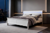 Picture of LOUIS Hevea Wood Bed Frame with LED Lighting Headboard in Queen/Eastern King Sizes (White) 