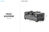 Picture of VEGAS Chesterfield Velvet Sofa Range (Grey) - 2 Seater (Loveseat)