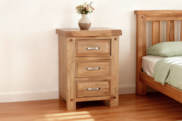 Picture of WESTMINSTER 3-Drawer Solid Oak Bedside Table