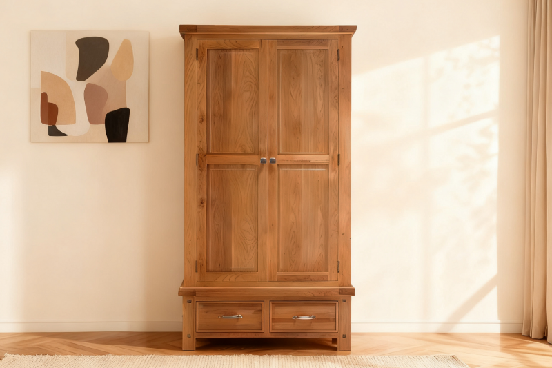 Picture of WESTMINSTER Solid Oak 2-Door and 2-Drawer Wardrobe