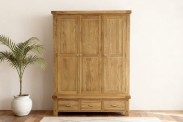 Picture of WESTMINSTER Solid Oak 3-Door and 3-Drawer Wardrobe 