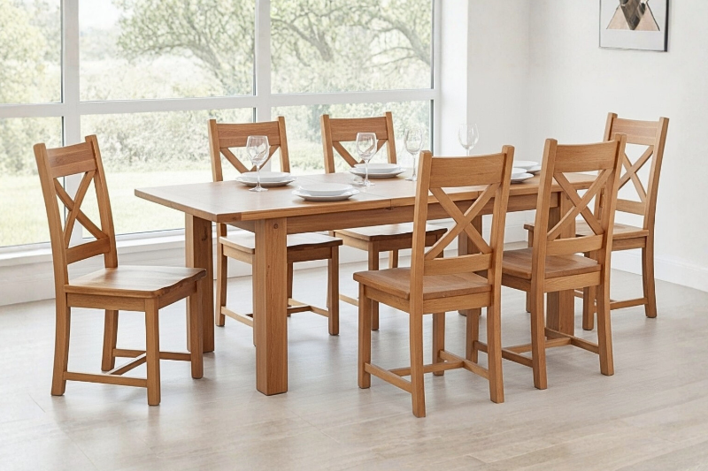 Picture of WESTMINSTER Solid Oak 7PC 59"-79" Extension Dining Set